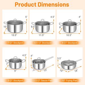 12-Piece <b>Cookware</b> <b>Set</b> with Tempered Glass Lids and Handles - Product Image 4