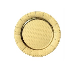Assiette de présentation ronde en métal argenté au design unique, polie, au design minimaliste, compatible lave-vaisselle - Product Image 5