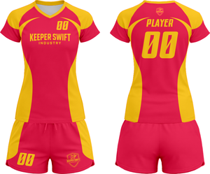 Tenue de volley-ball SpikeStorm Pro AeroSpike Elite, kit de volley-ball ThunderHit Premium, 100 % polyester, impression par sublimation intégrale - Product Image 1