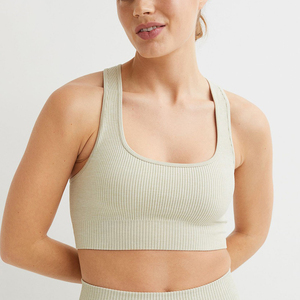 Sujetador deportivo sin costuras de soporte medio, poliéster y spandex, transpirable, cómodo, ligero, talla grande, para mujer, en venta. - Product Image 1