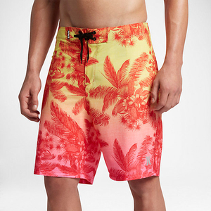 Shorts de bain pour hommes, solides, à séchage rapide, coupe-vent, écologiques, avec taille élastique, dégradé jaune-rouge, pour le surf - Product Image 6