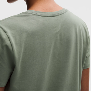 Camiseta de Verano Personalizada para Mujer, con Dobladillo Curvo, 100% Algodón, Informal, Transpirable, Jersey Sólido, Manga Larga, Cuello en V - Product Image 4