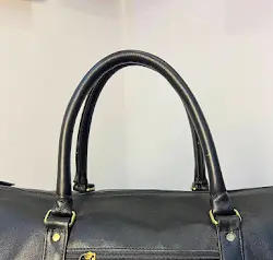 Coral Weavers Premium Genuine Leather Vintage <b>Weekender</b> <b>Holdall</b> Zipper Closure Separate Shoe Pocket Spacious Polyester Portable - Product Image 5
