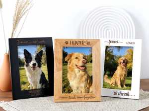 Personalized Elegant <b>Oak</b> Wood Full Color Photo <b>Frame</b> Laser Engraved Pet Memorial Picture <b>Frame</b> Tabletop Wall Mount Wedding Gift - Product Image 3