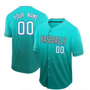 Chemise de baseball noire et verte pour homme, personnalisable, en polyester et coton, à boutons, maille respirante - Product Image 1