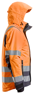 Hi Vis Reflective Safety <b>Jacket</b> Men's Waterproof Polyester Workwear Zipper Hooded Regular Fit with Pockets for Construction - Product Image 2