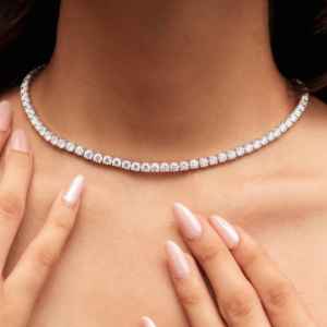 Cadena de tenis redonda de plata de ley 925 con diamantes de moissanita VVS, estilo hip hop, para hombre y mujer, joyería fina - Product Image 4