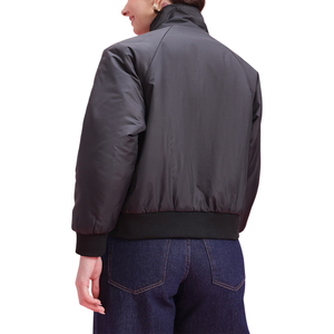 Women's Quilted Bomber Jacket Stand Collar Full Sleeve Winter Warm <b>Coat</b> Solid Color Polyester Puffer Jacket Short Length - Product Image 2
