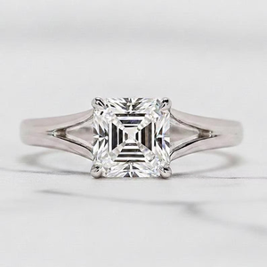 Platinum Women's 2 ct Asscher Cut Diamond <b>Solitaire</b> Engagement <b>Ring</b> Classic Style Natural GIA Certified D Color - Product Image 1