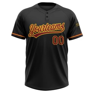 Maillot de baseball/softball personnalisé blanc et orange avec nom du joueur, manches courtes, col en V, boutons, respirant, uniforme d'équipe unisexe, 100% numérique - Product Image 2