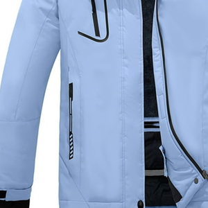 Veste de ski unisexe imperméable avec fermeture éclair, coupe-vent, capuche amovible, doublure polaire, multi-poches, pour snowboard et activités de plein air - Product Image 2