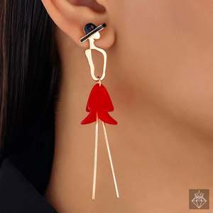 PRAO Graceful Red Lady Pendientes colgantes Accesorio de moda - Product Image 4