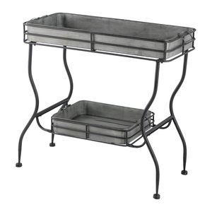 Tavolino da Esterno Maggie Zincato 32x15x31, Resistente alle Intemperie per Patio o Giardino - Product Image 3