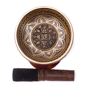 Ensemble de bols chantants tibétains artisanaux en gros, bol sonore himalayen antique gravé Lotus Bouddha pour la méditation et le yoga - Product Image 2