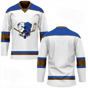 Maillot de hockey sur glace unisexe à impression numérique, tissu en maille, séchage rapide, col en V, manches longues personnalisées, nom/numéro d'équipe adulte, vêtements de sport tendance - Product Image 1