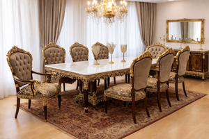 Classic Carved <strong>Baroque</strong> Inspired Dining Room Furniture Luxury <strong>Gold</strong> Dining <strong>Table</strong> Set Customized Dining <strong>Table</strong> with Chairs Australia - Product Image 6