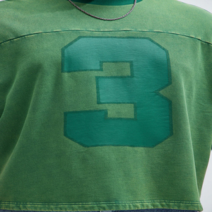 Camiseta Verde Extra Grande de Algodón para Hombre con Estampado del Número 3, Estilo Casual de Manga Corta y Cuello Redondo - Product Image 5
