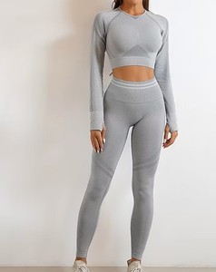 unique and trendy Polyester Spandex <b>Women</b> Yoga Set Stretch Tank <b>Top</b> <b>Compression</b> Leggings Elastic Waist High-Waisted Custom - Product Image 1