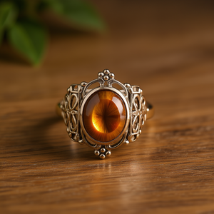 <b>Tiger</b> <b>Eye</b> Fashion <b>Ring</b> 6.0 Gram Weight - Product Image 3