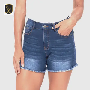 Women's High Waist Eco-Friendly <b>Denim</b> Shorts Premium Quality <b>Material</b> Customizable Color & Logo Sporty Summer High-quality - Product Image 2