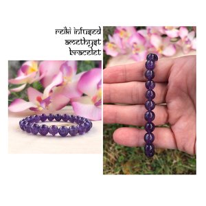 Pulsera de Cristal de Amatista Young & Forever, 18 cm, Elástica, con Cuentas, Piedra Curativa, Joyería de Purificación para Mujeres y Hombres - Product Image 5