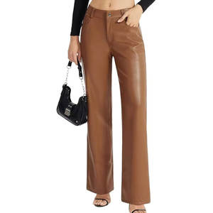 Pantalones de Cuero para Mujer, Diseño Clásico Ajustado y Elástico para Uso Diario y Noches Elegantes - Product Image 1