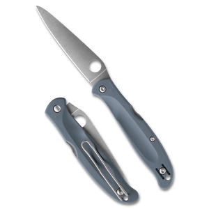 Cuchillos Plegables Profesionales Grises con Hoja Plateada Afilada, Mango de Contorno Suave, Apertura Circular para el Pulgar y Metal Portátil - Product Image 1