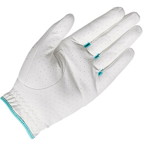 Gants de golf unisexes de couleur bleue magnifique, fermeture à enfiler, trous pour le pouce sur les doigts, légers, en cuir véritable, gants unisexes - Product Image 2