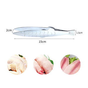 Pince à désosser en acier inoxydable doré haut de gamme en forme de poisson, directement de l'usine, pour cuisine et barbecue, vente en gros - Product Image 6