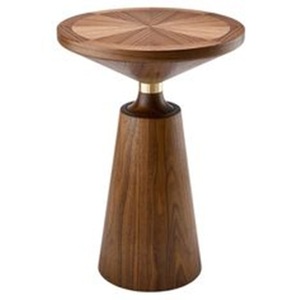 Table d'appoint en acacia finition naturelle, forme ronde, magnifique pour décorer hôtel, maison, restaurant, cafétéria, personnalisable - Product Image 1