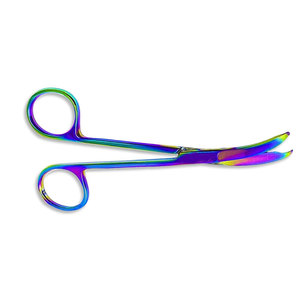 Tijeras de Sutura con Recubrimiento de Titanio Multicolor Arcoíris, Instrumento Quirúrgico de Primera Calidad, Punta de Gancho Delicada - Product Image 5