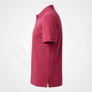 Polo de Manga Corta Rojo para Hombre, Estilo Casual, Tejido Piqué, Corte Regular, Diseño con Botones - Product Image 3