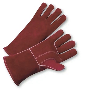 Gants de soudure en cuir de vachette de qualité supérieure, résistants aux flammes, pour travaux lourds, lutte contre les incendies, construction, barbecue - Product Image 5