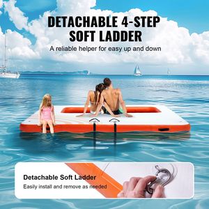 Piattaforma Galleggiante Gonfiabile 10x10FT e Trampolino 4x7FT con Rete, Piscina Antiscivolo in PVC per Sport Acquatici - Product Image 5