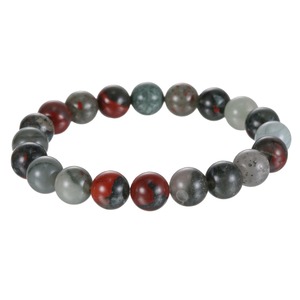 Pulsera de cuentas redondas de piedra de sangre, tamaño de 8 mm, elástica, para manualidades y joyería - Product Image 1