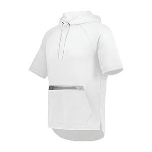 Sweat à capuche en molleton technique à manches courtes en coton 100% avec logo personnalisé brodé - Product Image 4