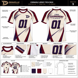 Custom Cornhole Jersey Unisex 3D Puff Print Short Sleeve <b>Plus</b> <b>Size</b> Tournament Shirt Breathable <b>Mesh</b> Performance Team Wear - Product Image 5