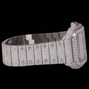 Montre Premium de Style Hip Hop avec Cadran à Chiffres Arabes, Mouvement à Quartz, Sertissage Carré Personnalisé et Moissanite Entièrement Sertie - Product Image 4