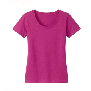 T-shirts pour femmes à col rond classique, personnalisés, teints unis, 100% coton, respirants, écologiques - Product Image 2