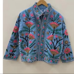 Stylish Velvet Suzani Embroidered Jacket Handmade Bohemian Ethnic Vintage <b>Coat</b> Trendy Designer Outerwear - Product Image 1