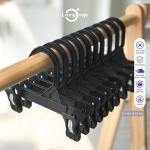 Paquete de 10 Perchas de Plástico de 20 cm con Pinzas (Sin Almohadillas de Goma) Agarre Fuerte, Suministro de Fábrica OEM - Product Image 5