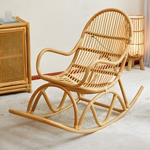 Fauteuils à bascule naturels en rotin, prix de gros, fauteuil inclinable pour chambre d'enfant, chaise inclinable pour maman - Product Image 1