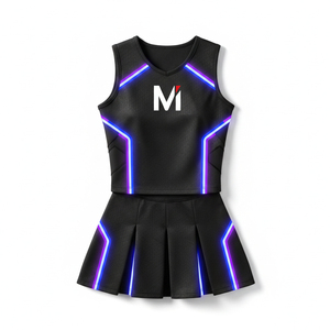 ชุดเชียร์ลีดเดอร์แบบซับลิเมชั่นสั่งทำพิเศษ ชุดเชียร์มืออาชีพ ยืดหยุ่นสูง เสื้อผ้าส่งเสริมจิตวิญญาณทีม สำหรับการแข่งขันในโรงเรียน - Product Image 1