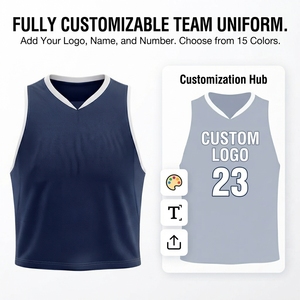 Maillot de basket personnalisé pour homme, col en V, sans manches, en mesh, vêtements de sport, séchage rapide, uniforme d'équipe, débardeur - Product Image 1