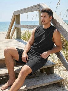 Mens Acid Wash Tank Top and <b>Shorts</b> Set Track <b>Suits</b> 2 Piece Set Casual Summer Custom Sleeveless Hoodie Tank Top Trending Products - Product Image 6