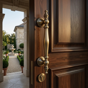 Poignée de porte moderne en laiton massif Sterling |   Poignée de porte d'entrée classique de luxe pour hôtels |   Décoratif architectural durable - Product Image 5