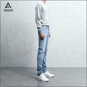 Aifran Jeans de Mezclilla para Hombre de Alta Calidad, Corte Ajustado, Elásticos, Azules y Negros, Precio de Fábrica al por Mayor - Product Image 4