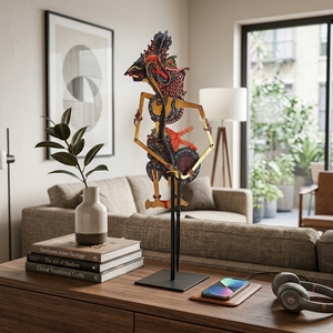 Marioneta de Sombra Wayang Kulit de Cuero Indonesio Hecha a Mano, Decoración de Mesa Cultural Tradicional Javanesa, Arte Étnico, Recuerdo - Product Image 5