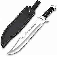 Couteau de chasse et de camping de haute qualité, fait main, en acier inoxydable, avec manche en corne de buffle et résine et garde en laiton