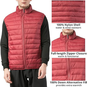 Sleeveless Hooded Puffer Vest Jacket Ultra Thin Warm Lightweight Winter Men's Black Bubbles Waterproof Breathable Quick Dry - Product Image 3